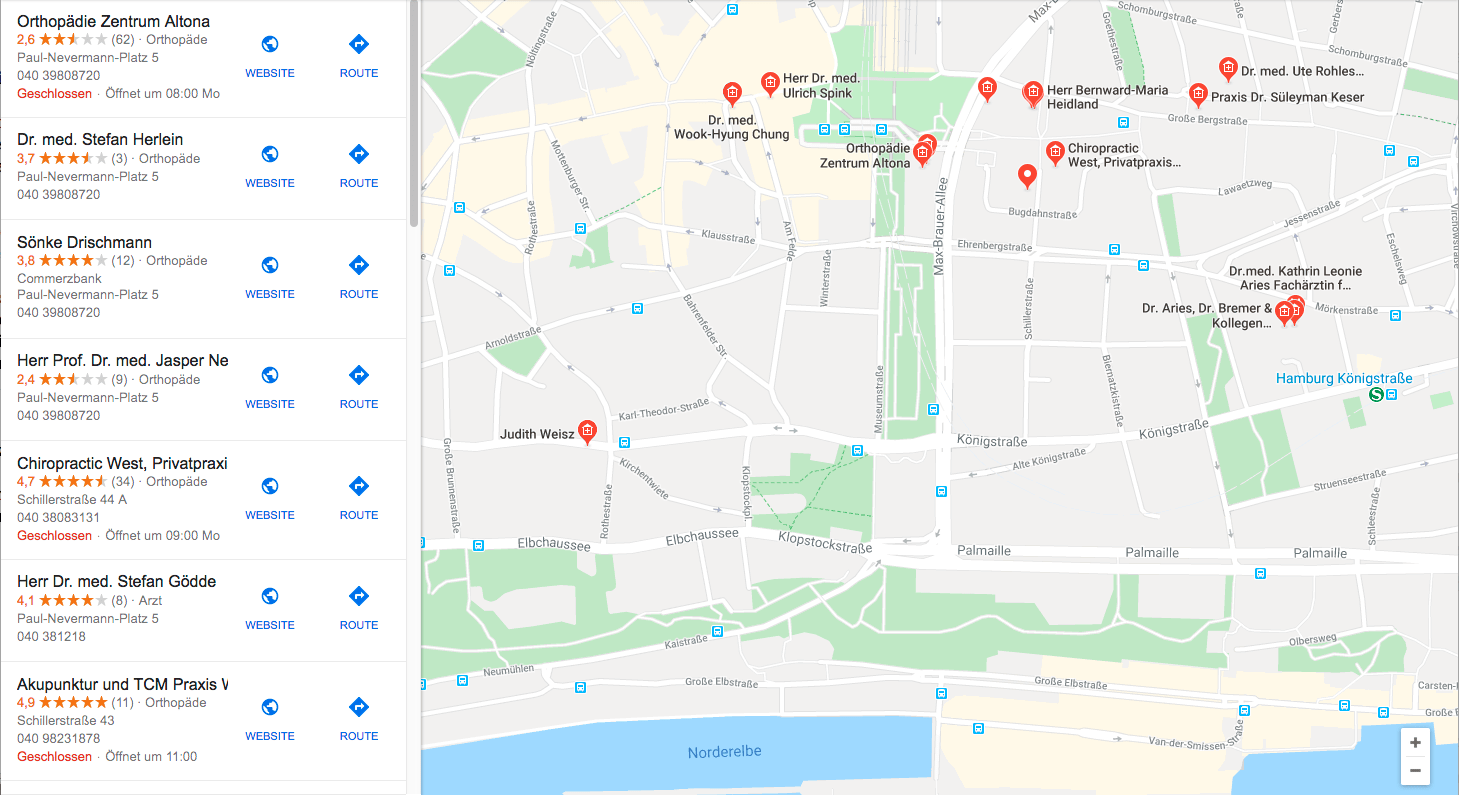 Google Maps Karte bewegen und zoomen